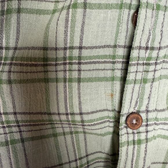 Patagonia Men's Organic Cotton Green Button Up Casual Short Sleeve Shirt LARGE - Picture 7 of 7